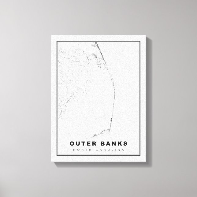 The Outer Banks Map Canvas Print (Front)