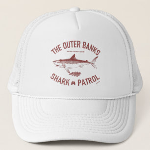 The Outer Banks Shark Patrol OBX Dark Red Vintage Trucker Hat