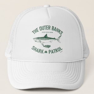 The Outer Banks Shark Patrol OBX Drk Green Vintage Trucker Hat
