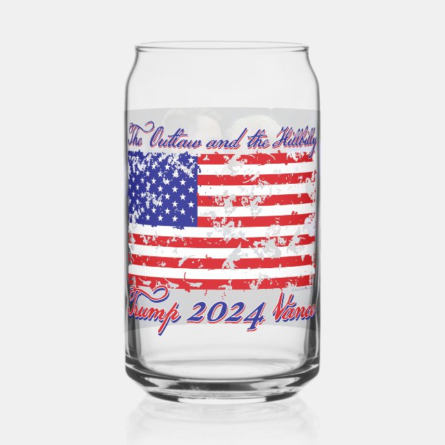 The Outlaw and the Hillbilly Can Glass (Front)