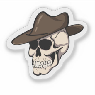 The Outlaw Skull | Cowboy Hat Skull Sticker