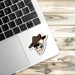 The Outlaw Skull Cowboy Hat Skull Sticker