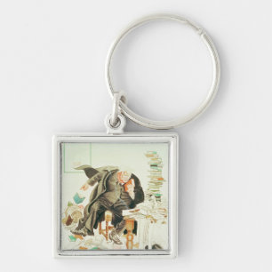 The Outline of Sanity' Satirical Cartoon Keychain