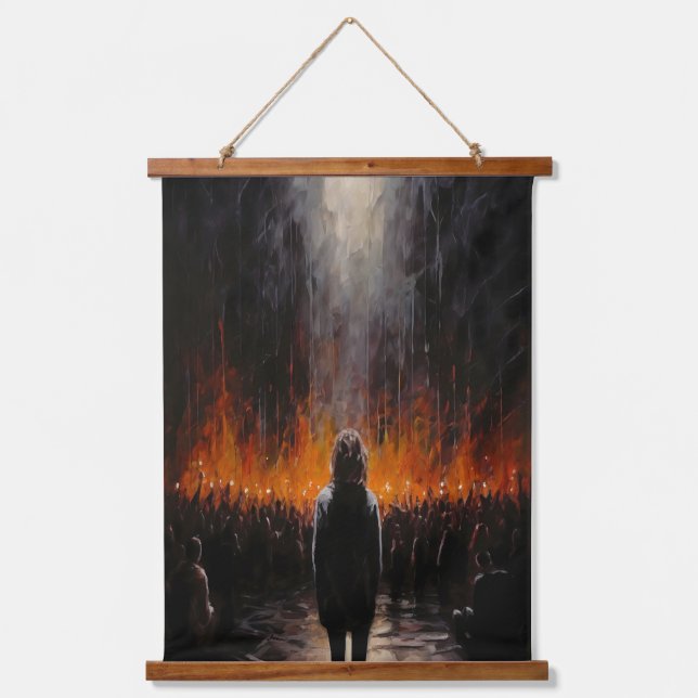 The Outsider: Dramatic Abstract Art  Hanging Tapestry (Front)