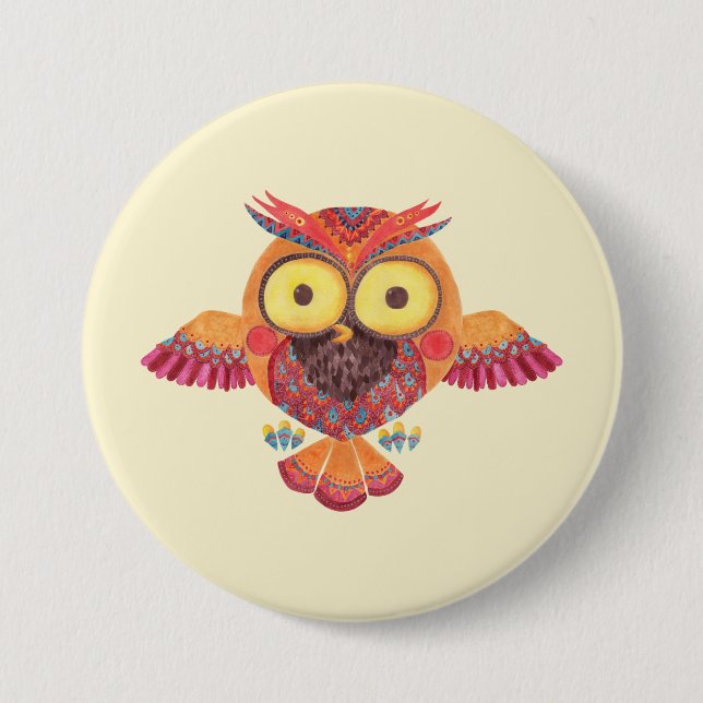 The Outstanding Owl 3 Inch Round Button (Front)