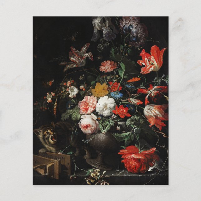 The Overturned Bouquet by Abraham Mignon (Front)