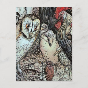 “The Owl and the Birds” by Arthur Rackham Postcard