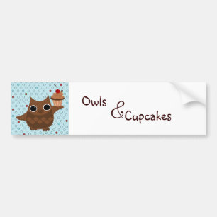 The Owl and the Cupcake Bumper Sticker