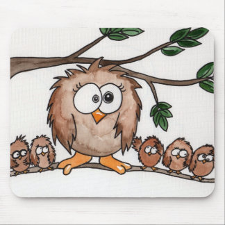 The Owl Family Mouse Pad