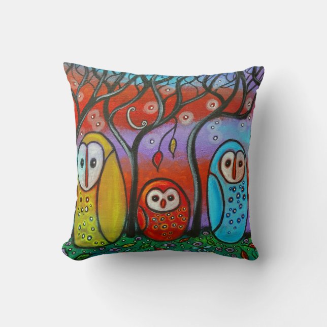 The Owl Family Pillow (Front)