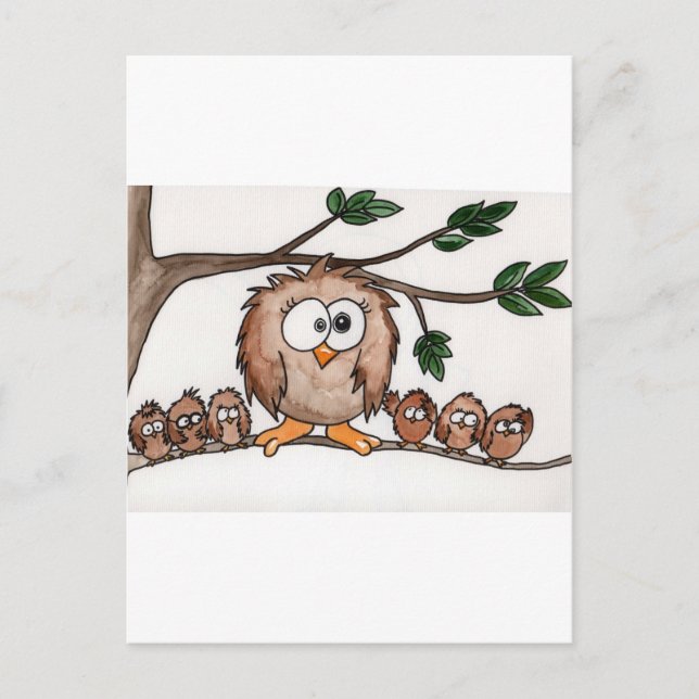 The Owl Family Postcard (Front)