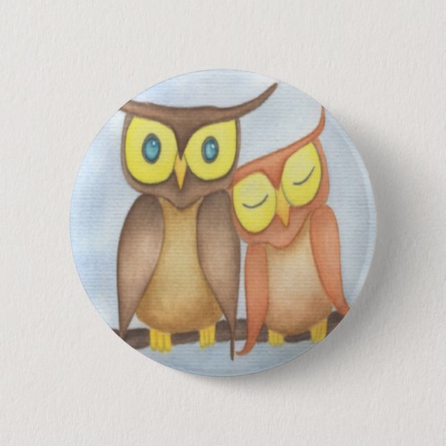 The Owl Lovers 2 Inch Round Button (Front)