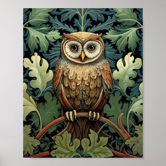 The owl on an oak tree poster (Front)