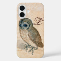 THE OWL , Pink ,Sepia Monogram