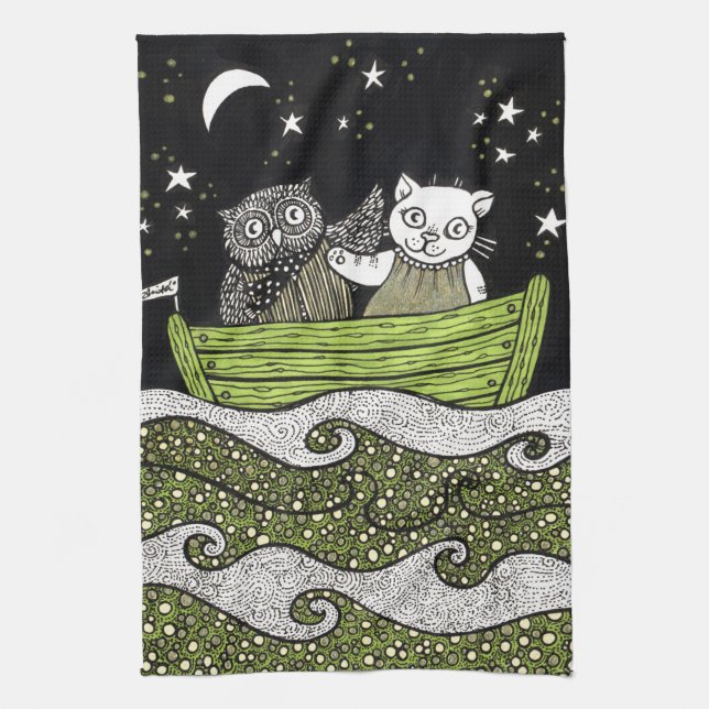 The Owl & the Pussycat Tea Towel (Vertical)