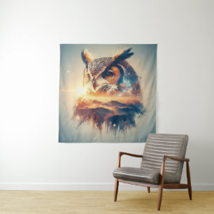 The Owl's Dreamscape Tapestry