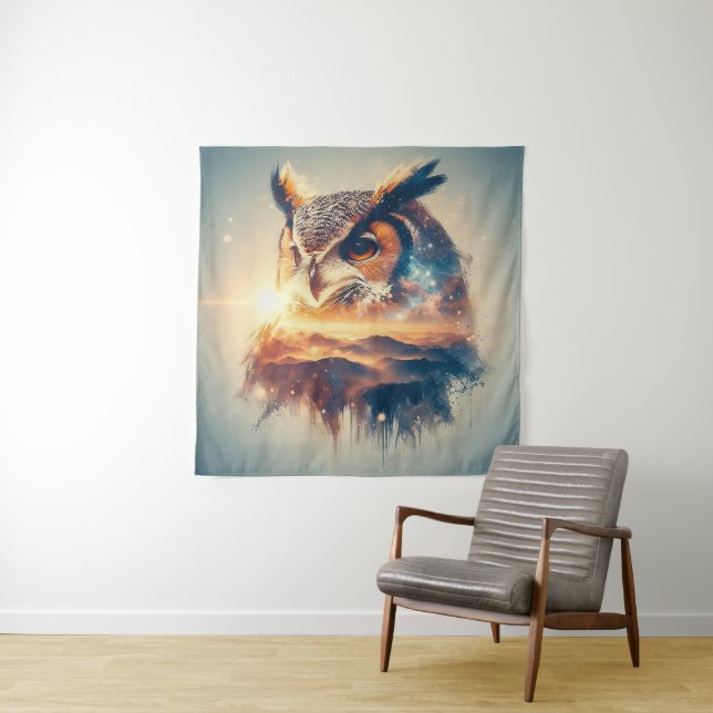 The Owl's Dreamscape Tapestry (In Situ)