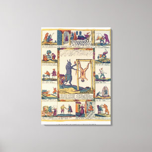 The Ox Prefers to be a Butcher, Russian, late 18th Canvas Print