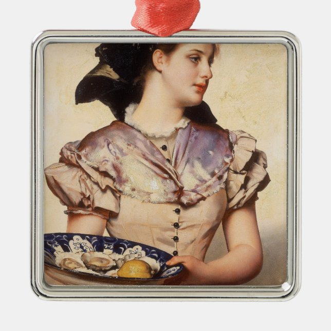 The Oyster Girl (by Karl Gussow) Metal Ornament (Front)