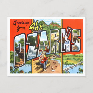 The Ozarks Vintage Big Letters Postcard