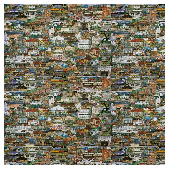 The Pacific Northwest Collage Fabric (Swatch)