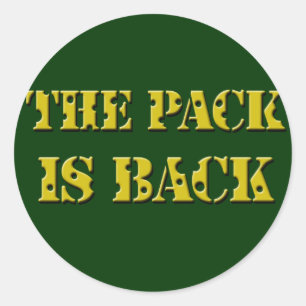 the pack is back cheese text classic round sticker