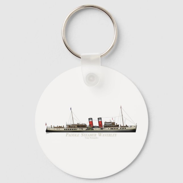 The Paddle Steamer Waverley by Tony Fernandes Keychain (Front)