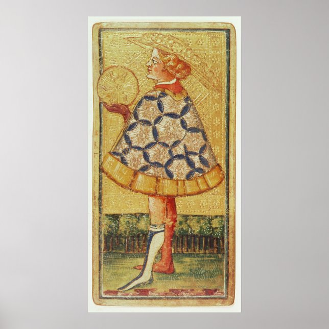 The Page of Coins, from a pack of tarot cards Poster (Front)