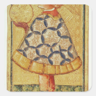 The Page of Coins, from a pack of tarot cards Square Sticker