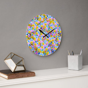 The Painted Garden: Multi-Colored Daffodils Large Clock