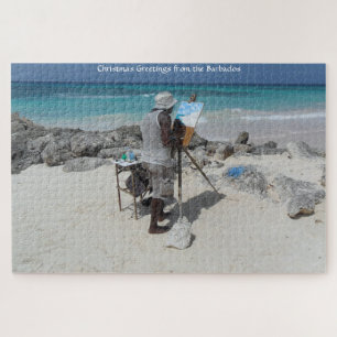 The Painter on the Beach Barbados. Jigsaw Puzzle