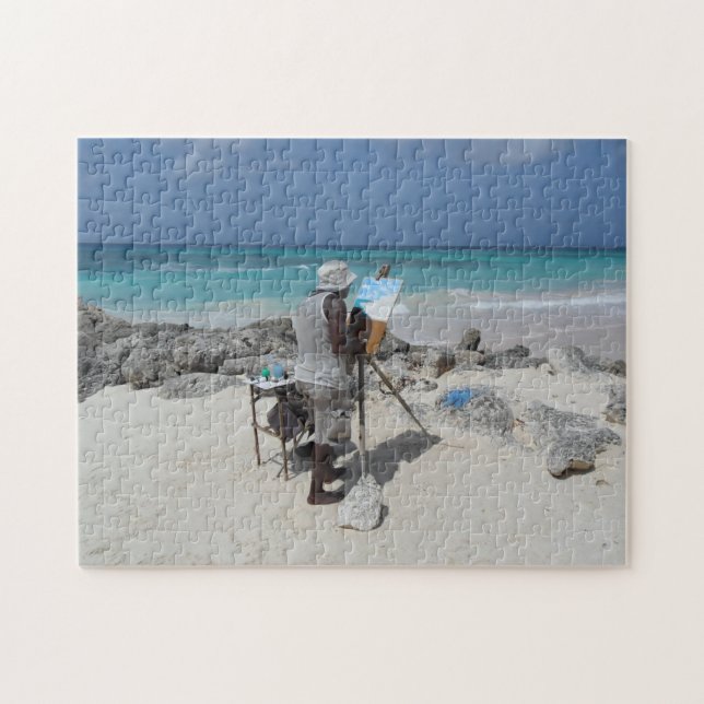 The Painter on the Beach Barbados. Jigsaw Puzzle (Horizontal)