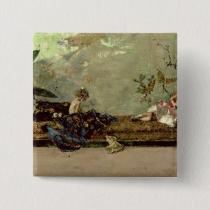 The Painter's Children in the Japanese Salon 2 Inch Square Button