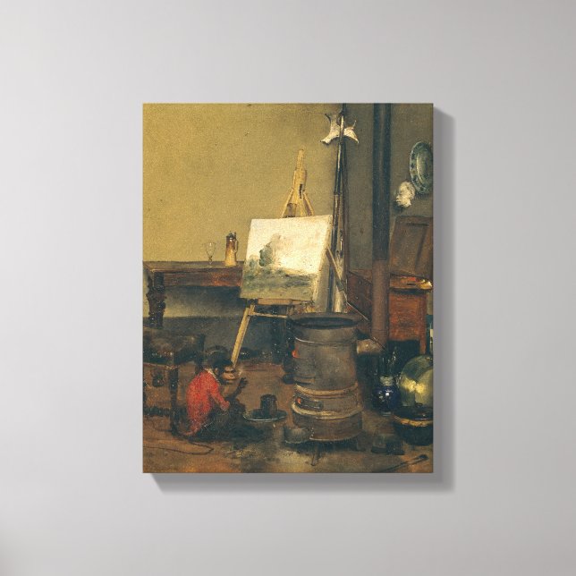 The Painter's Monkey Canvas Print (Front)