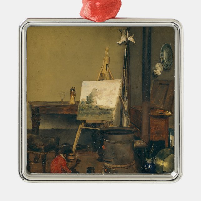 The Painter's Monkey Metal Ornament (Front)