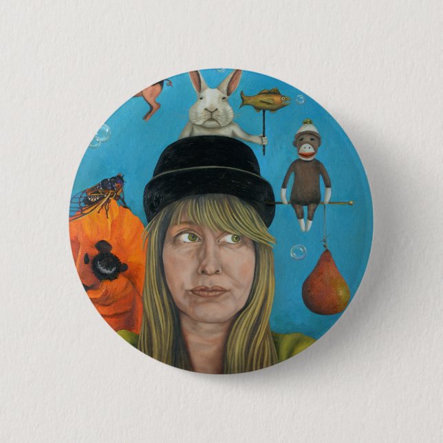 The Painting Maniac 2 Inch Round Button (Front)