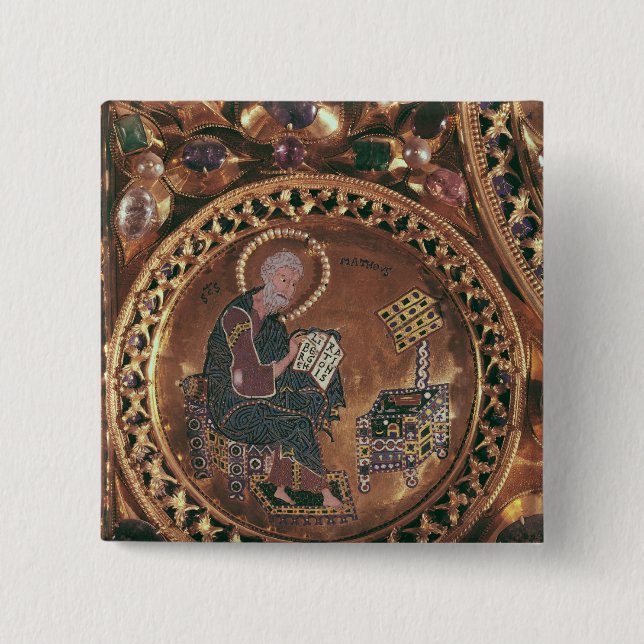 The Pala d'Oro, detail of St. Matthew 2 Inch Square Button (Front)