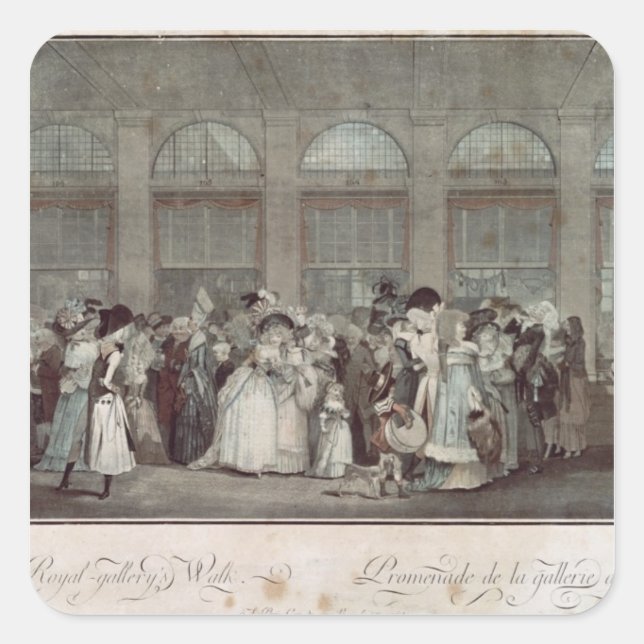 The Palais Royal Gallery's Walk, 1787 Square Sticker (Front)