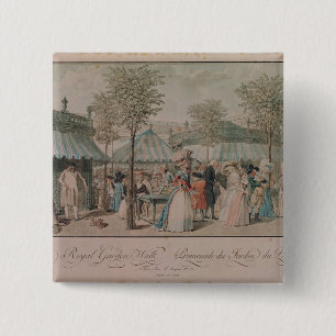 The Palais Royal Garden Walk, 1787 2 Inch Square Button