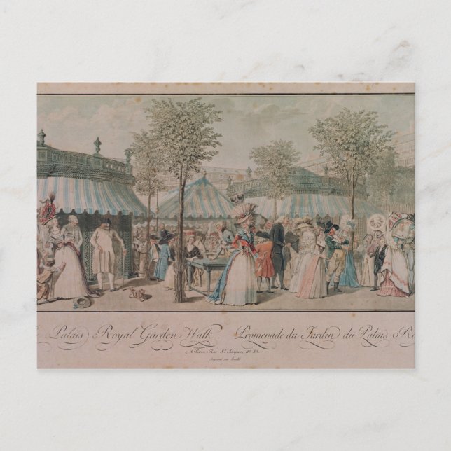 The Palais Royal Garden Walk, 1787 Postcard (Front)
