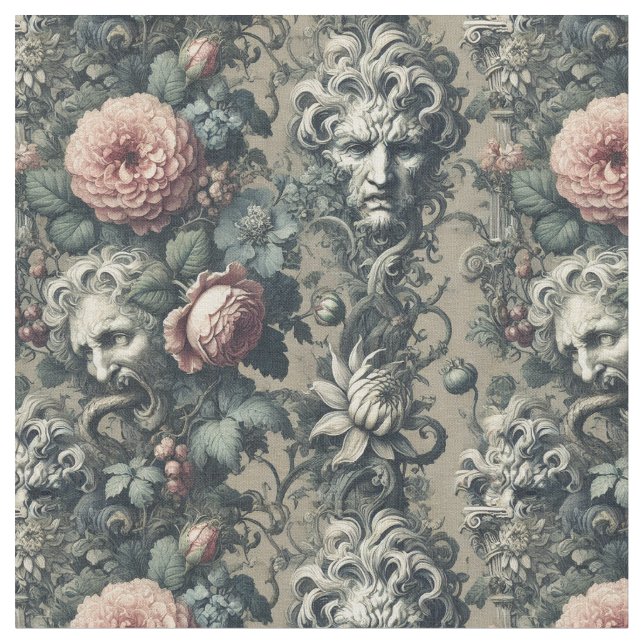 The Pale Purge – Gothic Classic Tile Fabric (Close Up)
