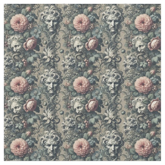 The Pale Purge – Gothic Dense Tile Fabric (Close Up)