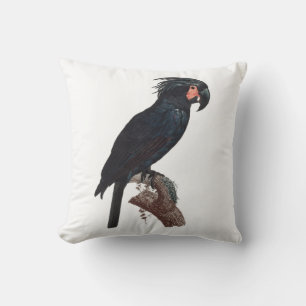 The Palm Cockatoo, Probosciger aterrimus Parrot Throw Pillow