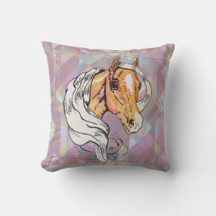 The Palomino (pink violet geometric) Throw Pillow