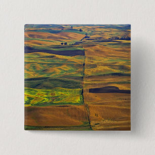 The Palouse from Steptoe Butte, Colfax, 2 Inch Square Button