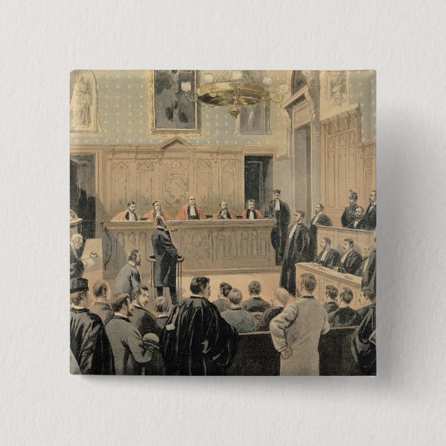 The Panama Trial 2 Inch Square Button (Front)