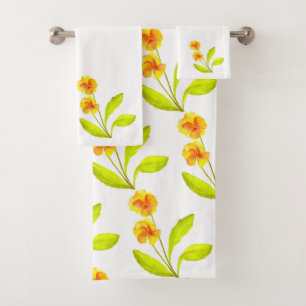 'The Pansy Party' on a Bathroom Towel Set (IV)