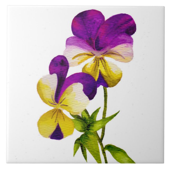 'The Pansy Party' on a Ceramic Tile (I) (Front)