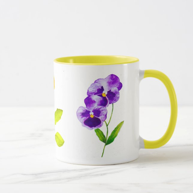 'The Pansy Party' on a Combo Mug (II) (Right)