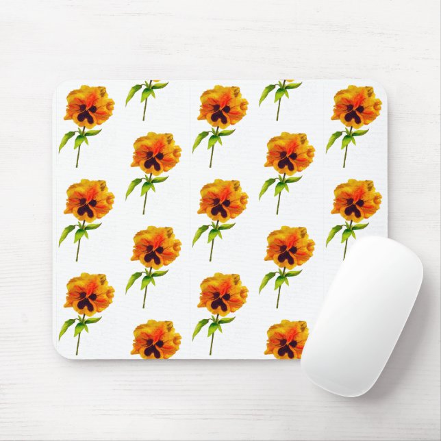 'The Pansy Party' on a Mousepad (II) (With Mouse)